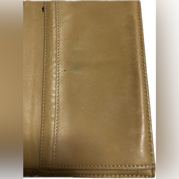 AUTHENTIC VINTAGE Chanel Chocolate Bar Tan Long Wallet 2002 Leather Quilted - Picture 4 of 6